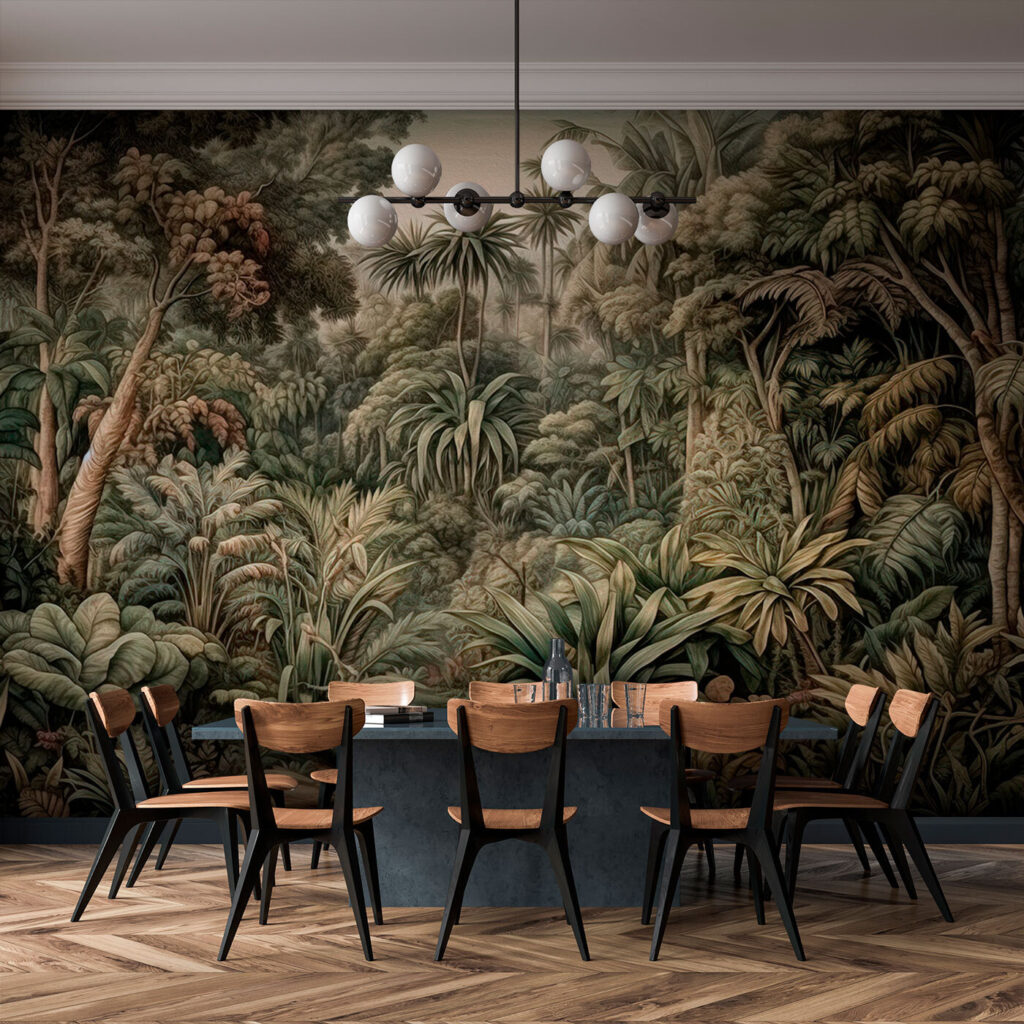 Alter verschlungener Wald in einem Interieur