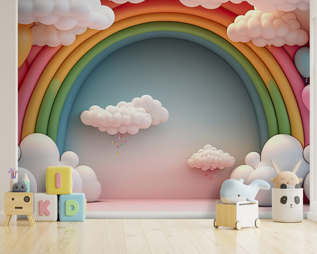 Regenbogen in runden Schichten in einem Interieur