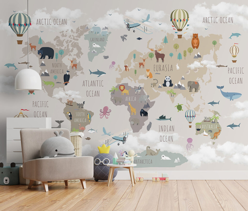 Tierkarte mit Heißluftballons — Interieur 2