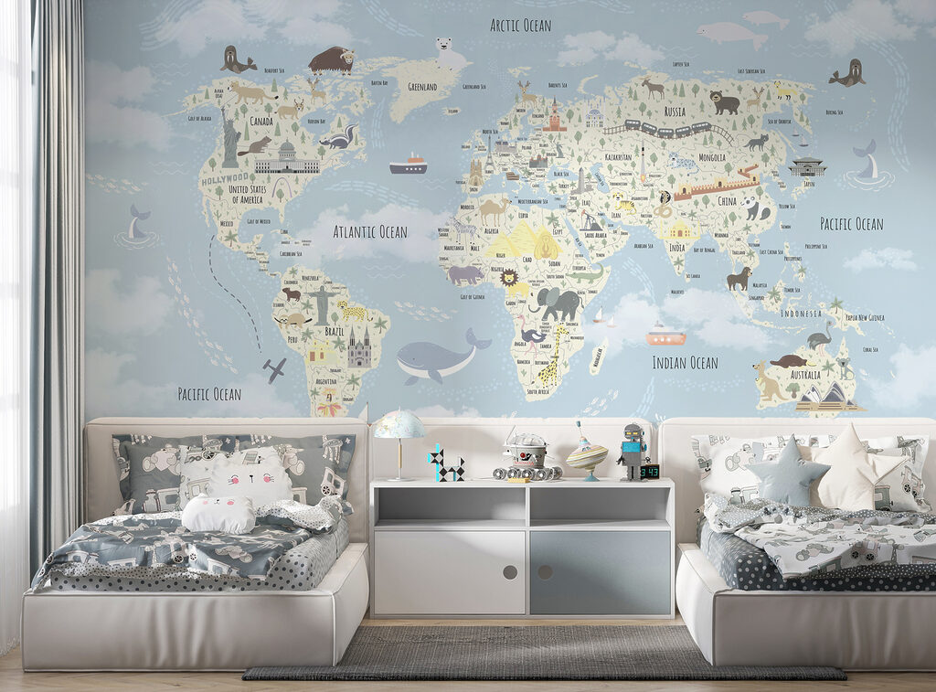 Weltkarte mit Reisefreunden — Interieur 3