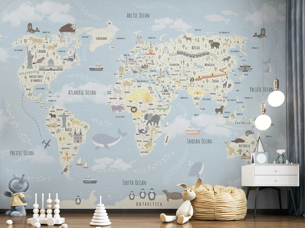 Weltkarte mit Reisefreunden — Interieur 4