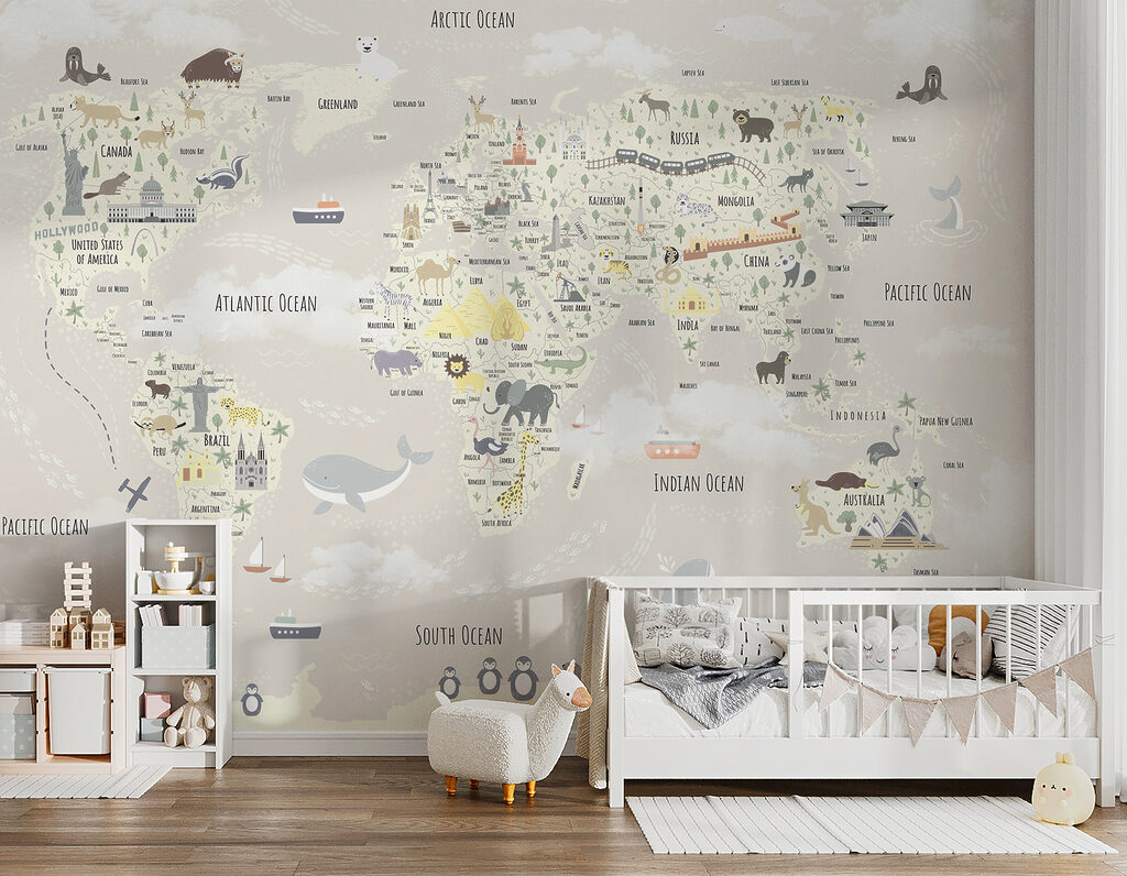 Weltkarte mit Reisefreunden — Interieur 2