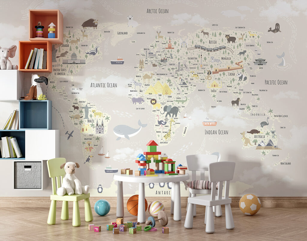 Weltkarte mit Reisefreunden — Interieur 3