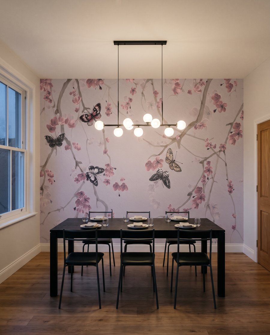 Schmetterlinge unter rosa Blüten — Interieur 7