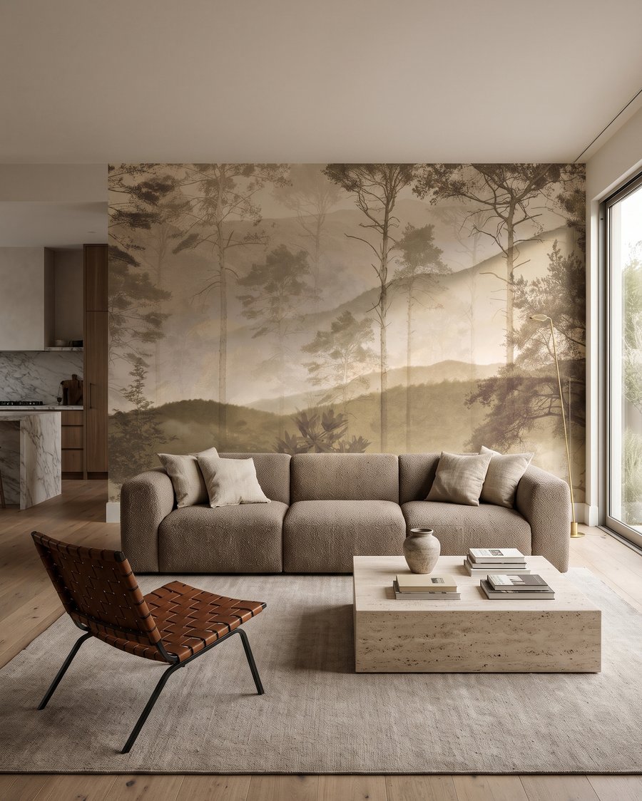 Waldrand am Tal in einem Interieur