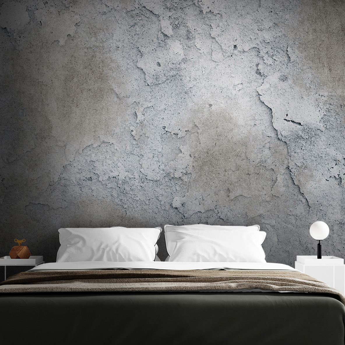 Risse in sanftem Grau in einem Interieur