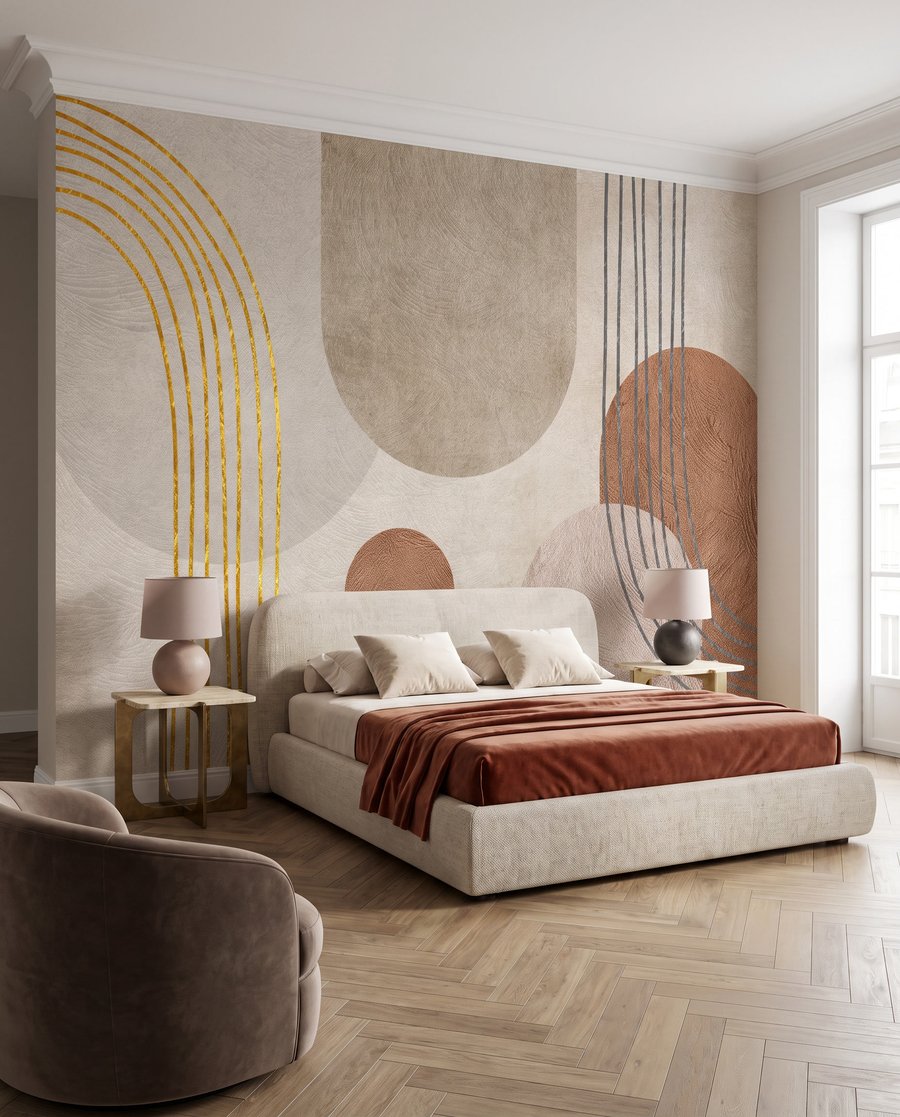 Bögen mit warmen Kreisen in einem Interieur