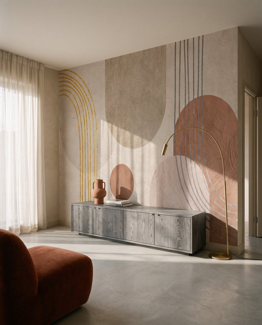 Bögen mit warmen Kreisen in einem Interieur