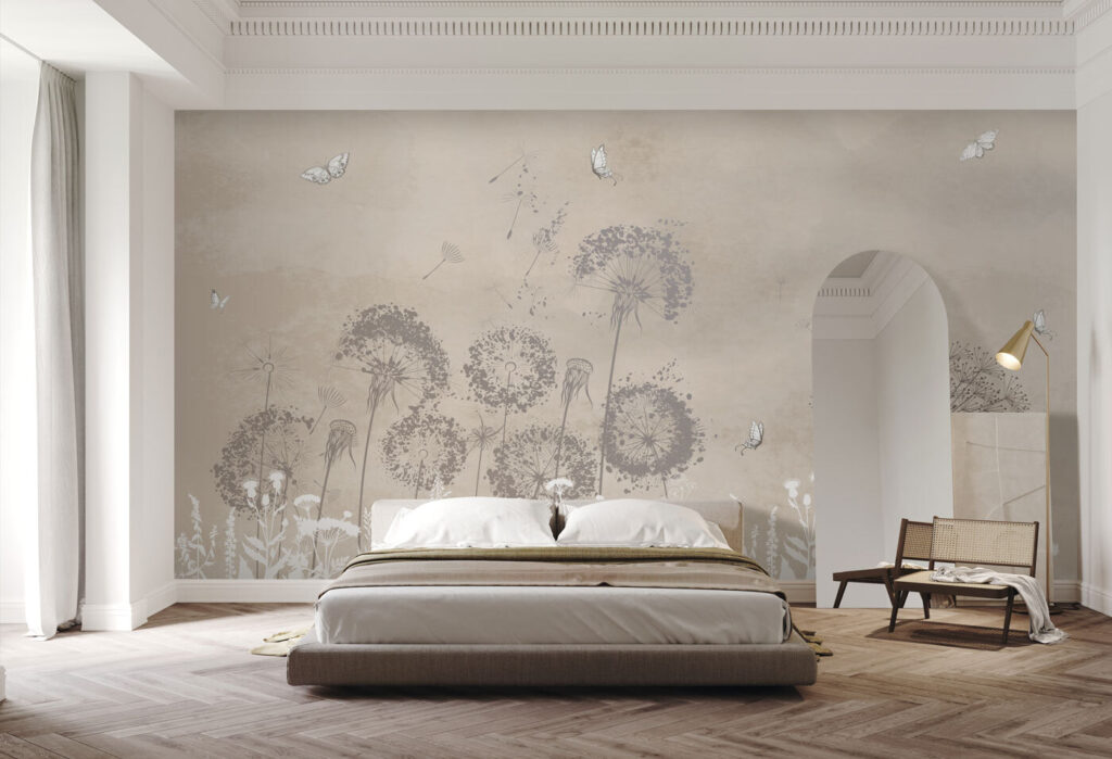 Weiße Wiesenblumen und Falter — Interieur 1
