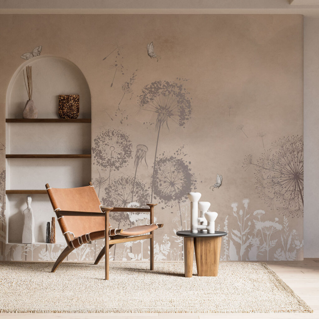 Weiße Wiesenblumen und Falter — Interieur 2