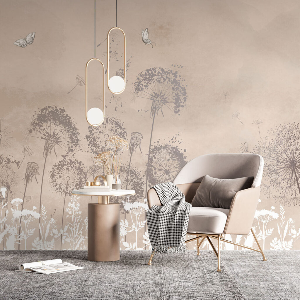 Weiße Wiesenblumen und Falter — Interieur 3