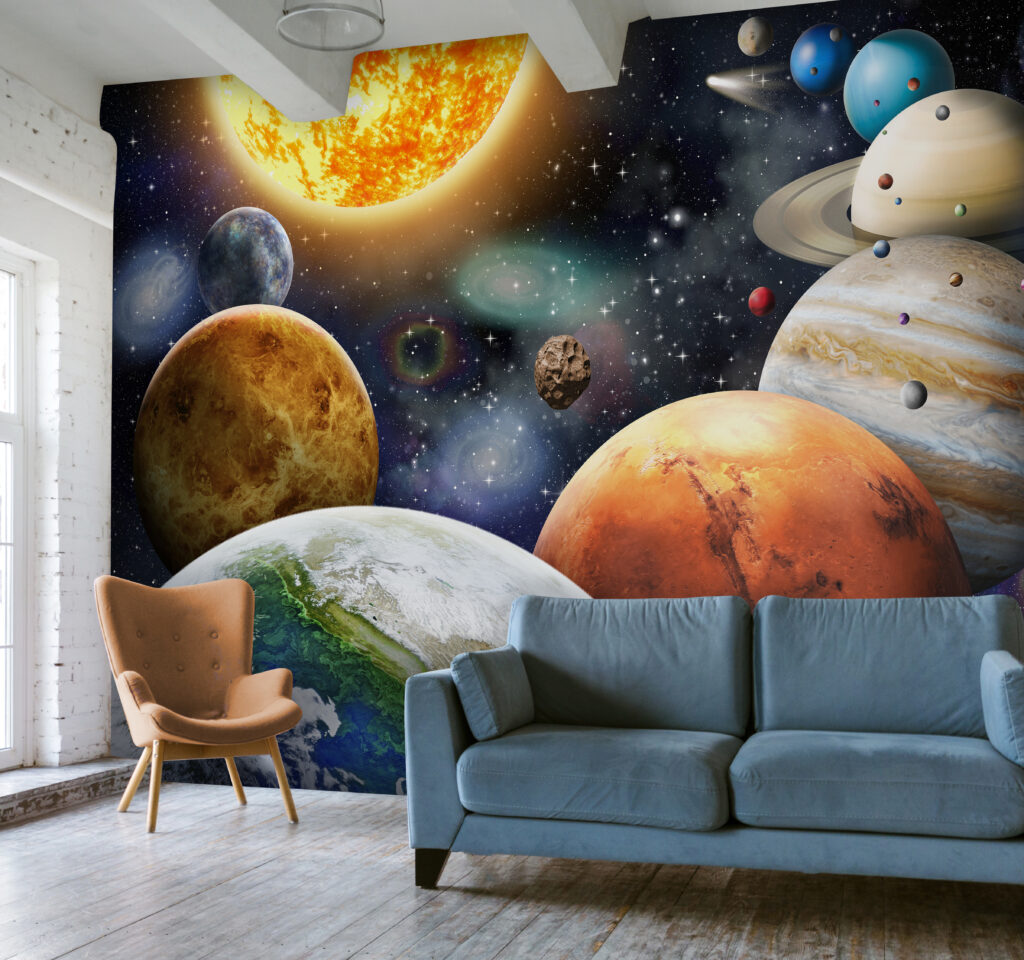 Nah an den Planeten in einem Interieur