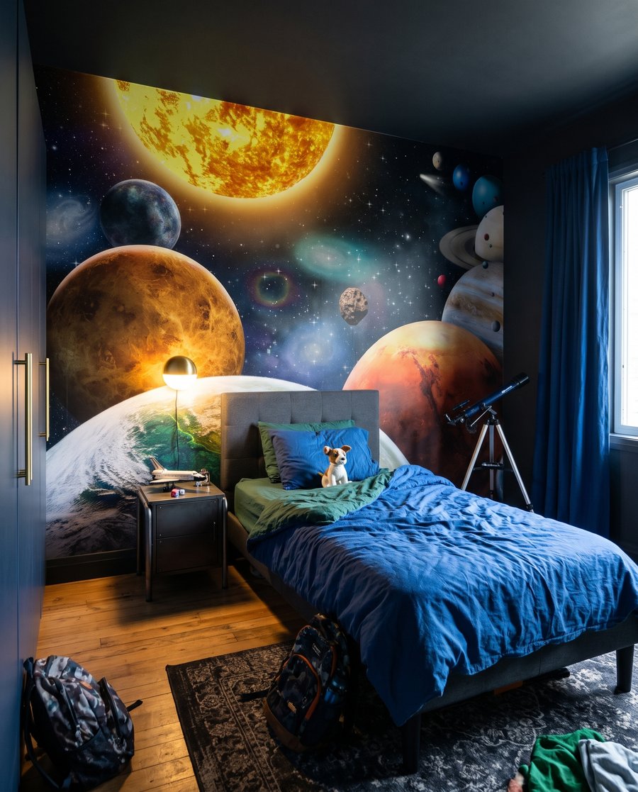 Nah an den Planeten in einem Interieur
