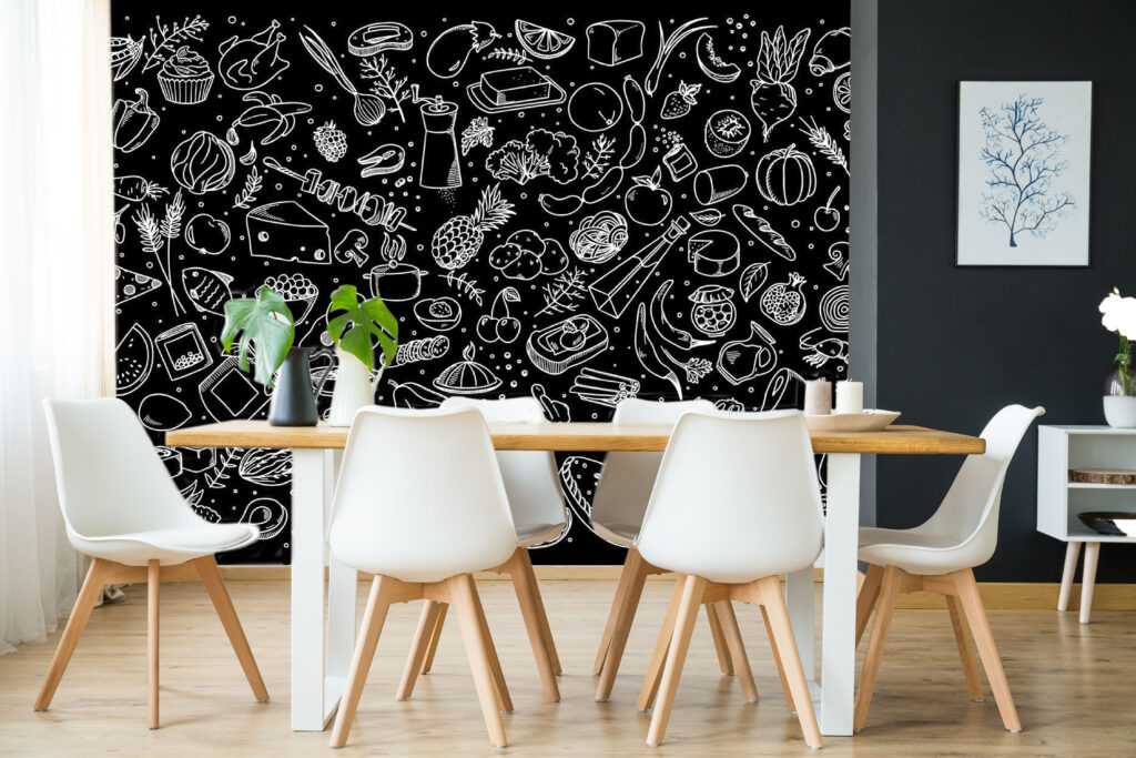 Küchenskizzen in Schwarz-Weiß — Interieur 1