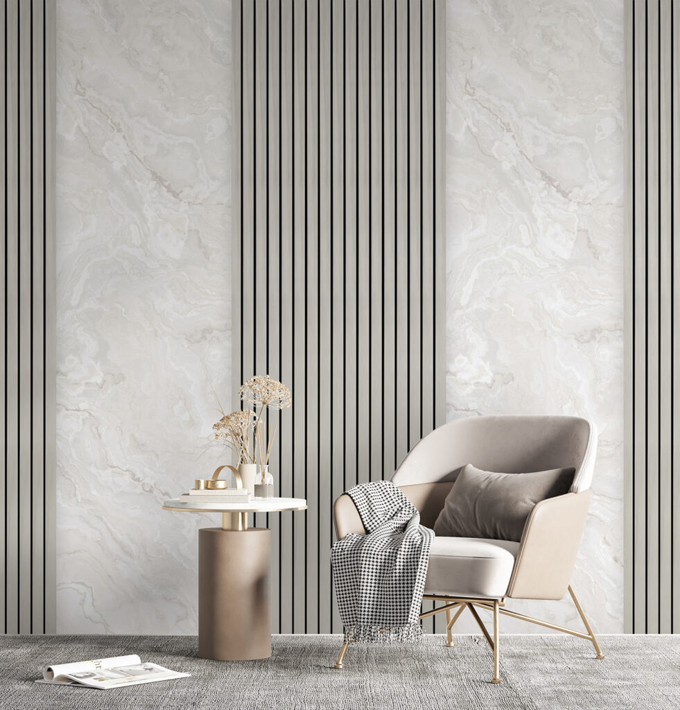 Helle Paneele mit Streifen — Interieur 3