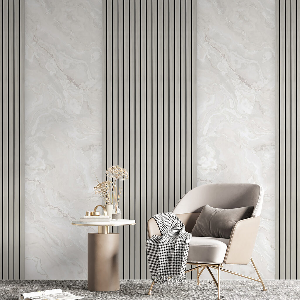 Helle Paneele mit Streifen — Interieur 4