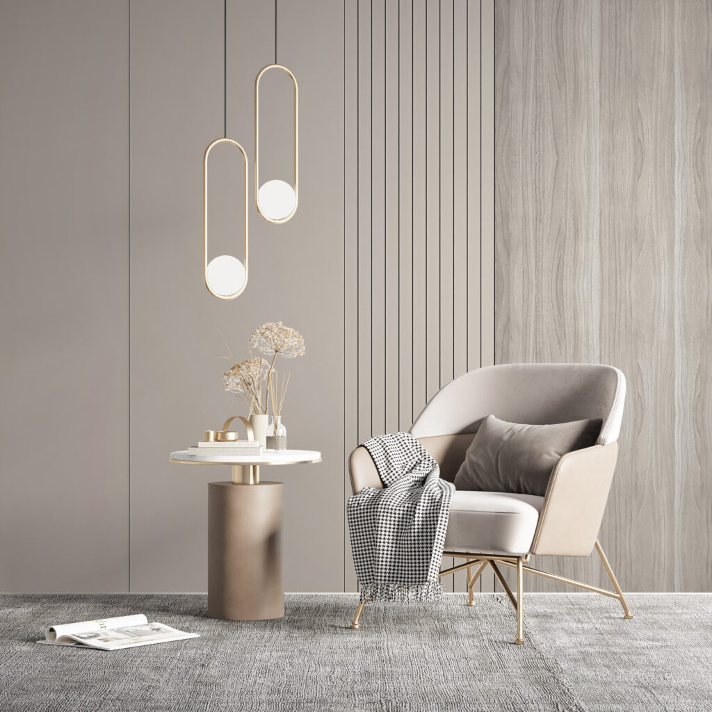 Ruhige Bahnen in Taupe — Interieur 1