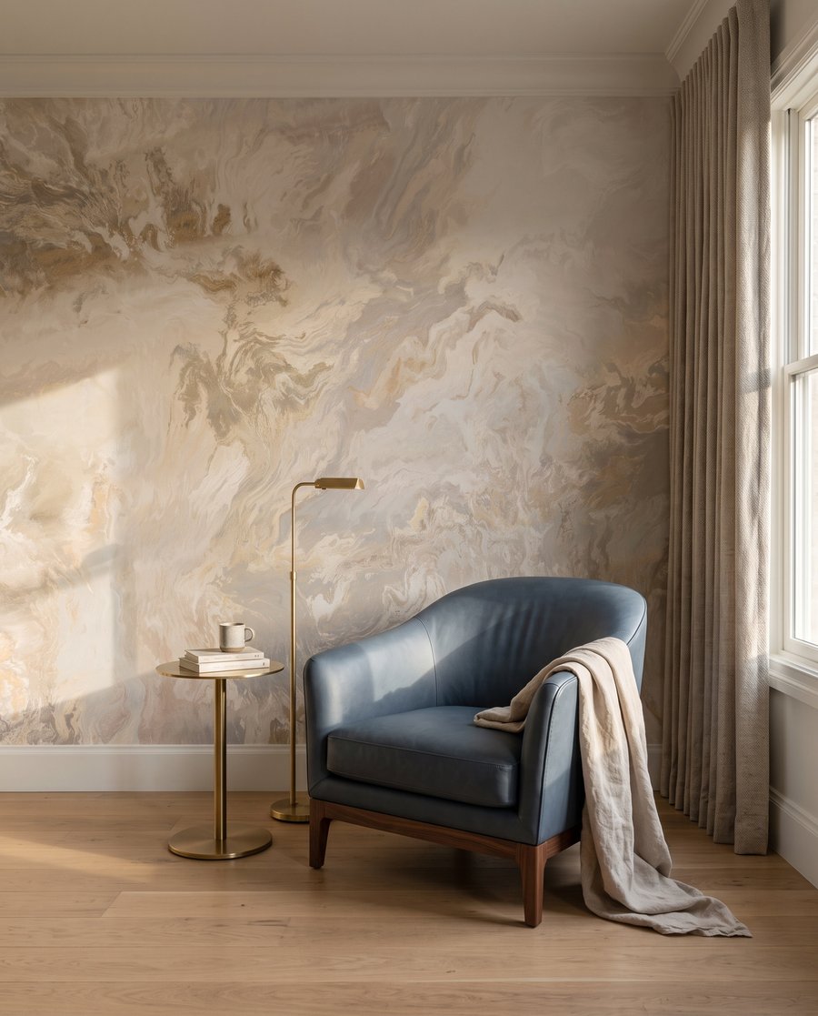 Helle Adern wie Wolken in einem Interieur