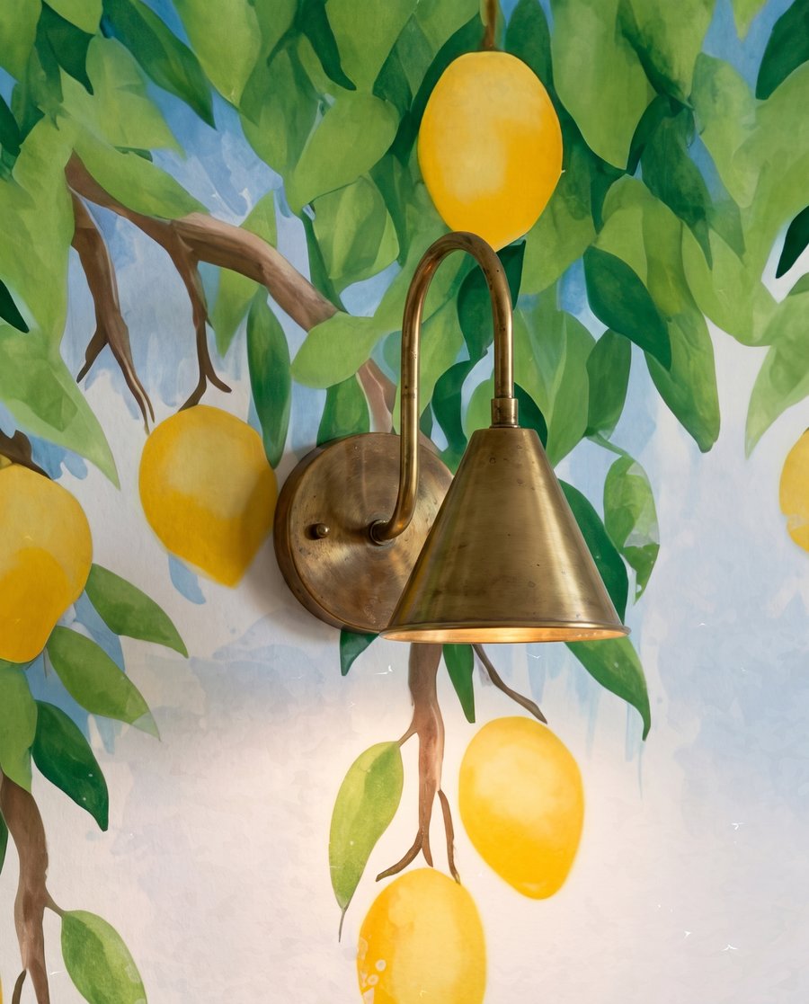 Zitronenzweige über Grau — Detail