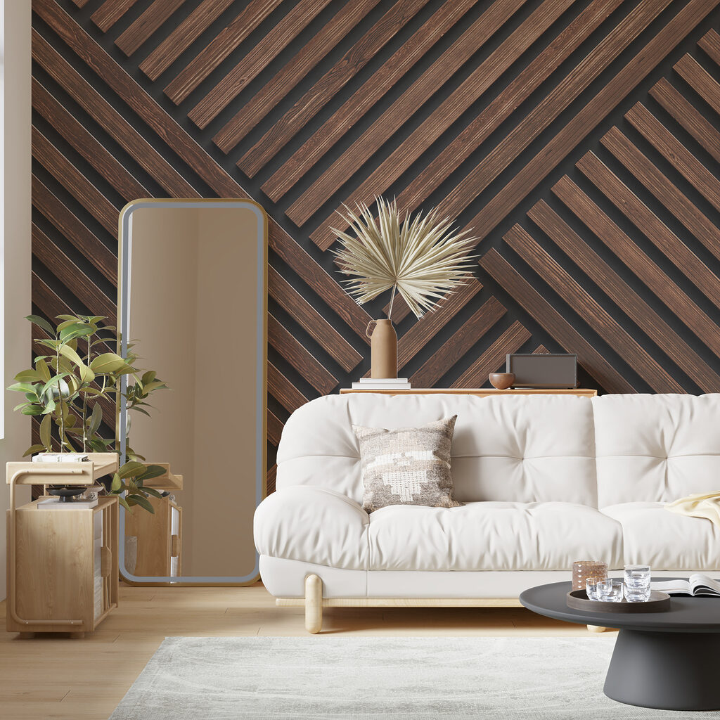 Holzlatten mit schwarzen Linien — Interieur 3