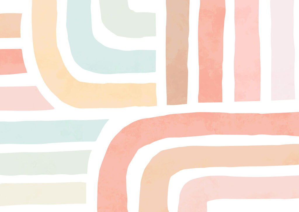 Pastellbögen und -streifen — ganzes Design