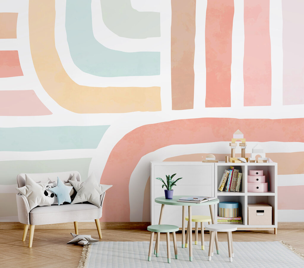 Pastellbögen und -streifen — Interieur 3