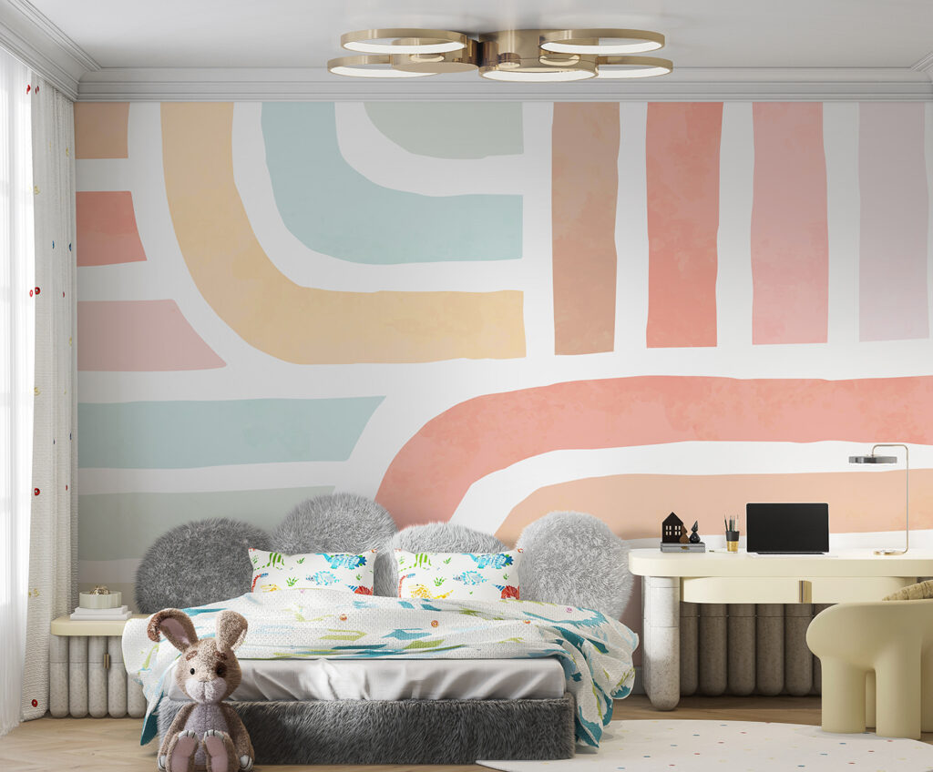 Pastellbögen und -streifen — Interieur 4