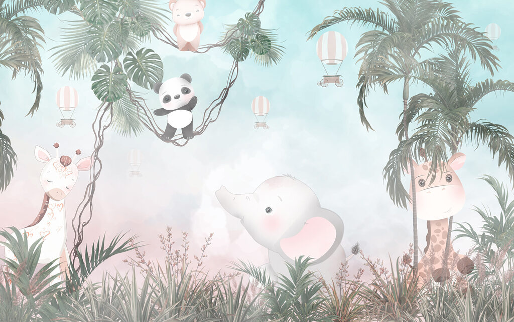 Elefant und Giraffe — ganzes Design