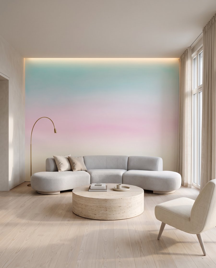 Sanfter Pastellhorizont in einem Interieur