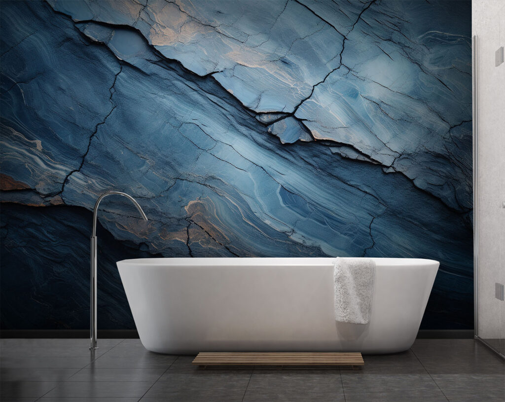 Blaue Adern in Schichten in einem Interieur