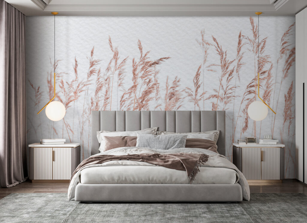 Gräser in der Brise in einem Interieur