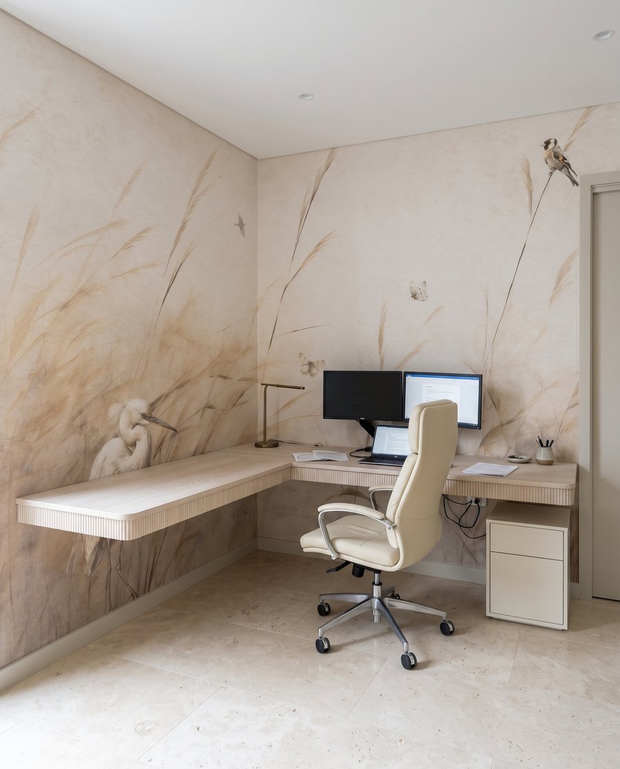 Vögelchen über blassen Halmen — Interieur 5