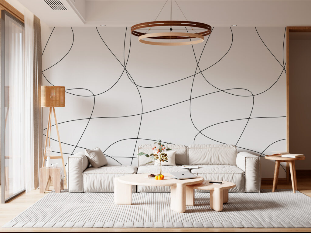 Frei schweifende Linien in einem Interieur