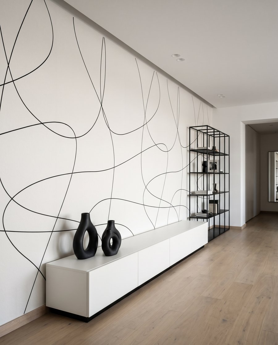 Frei schweifende Linien in einem Interieur