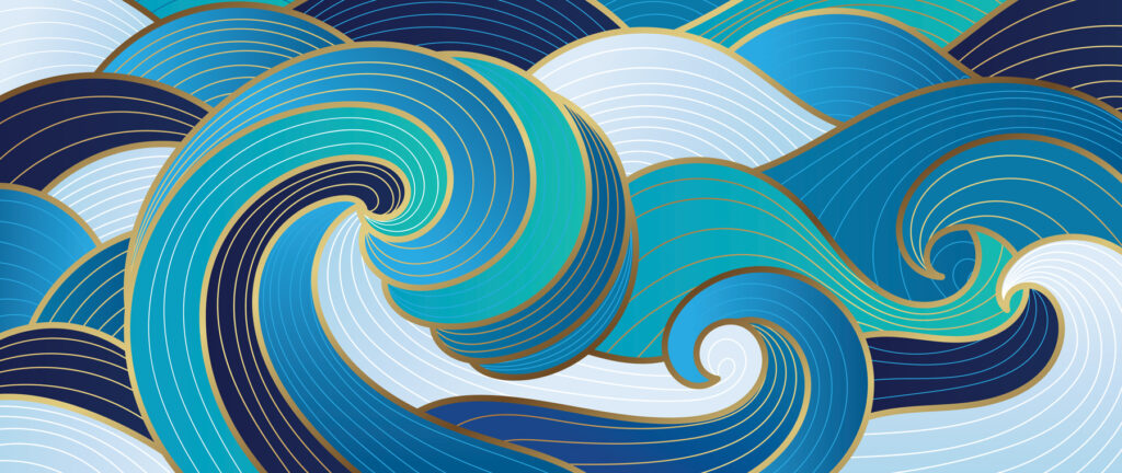 Grafische Meereswellen — ganzes Design