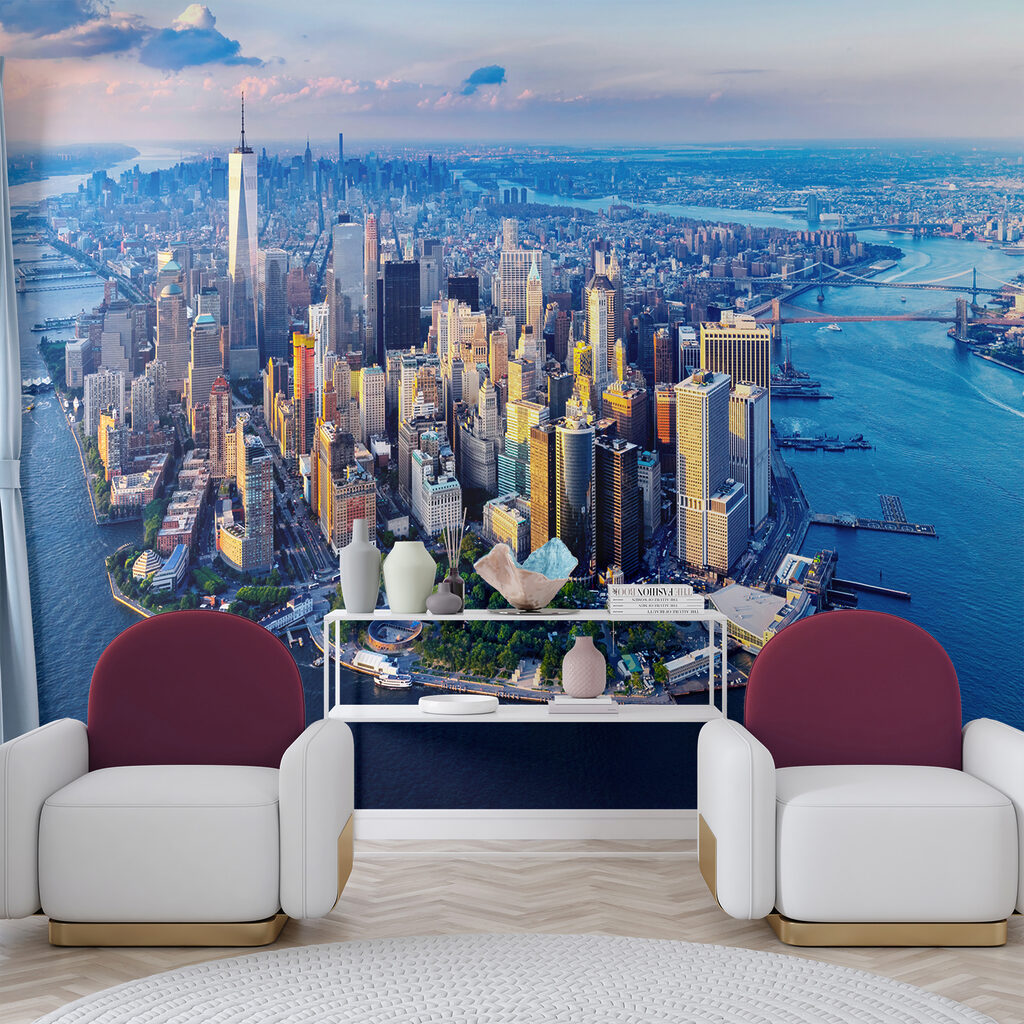 Manhattan von oben in einem Interieur