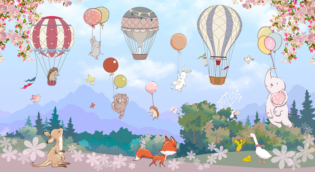 Ballonfahrt der Tiere — ganzes Design