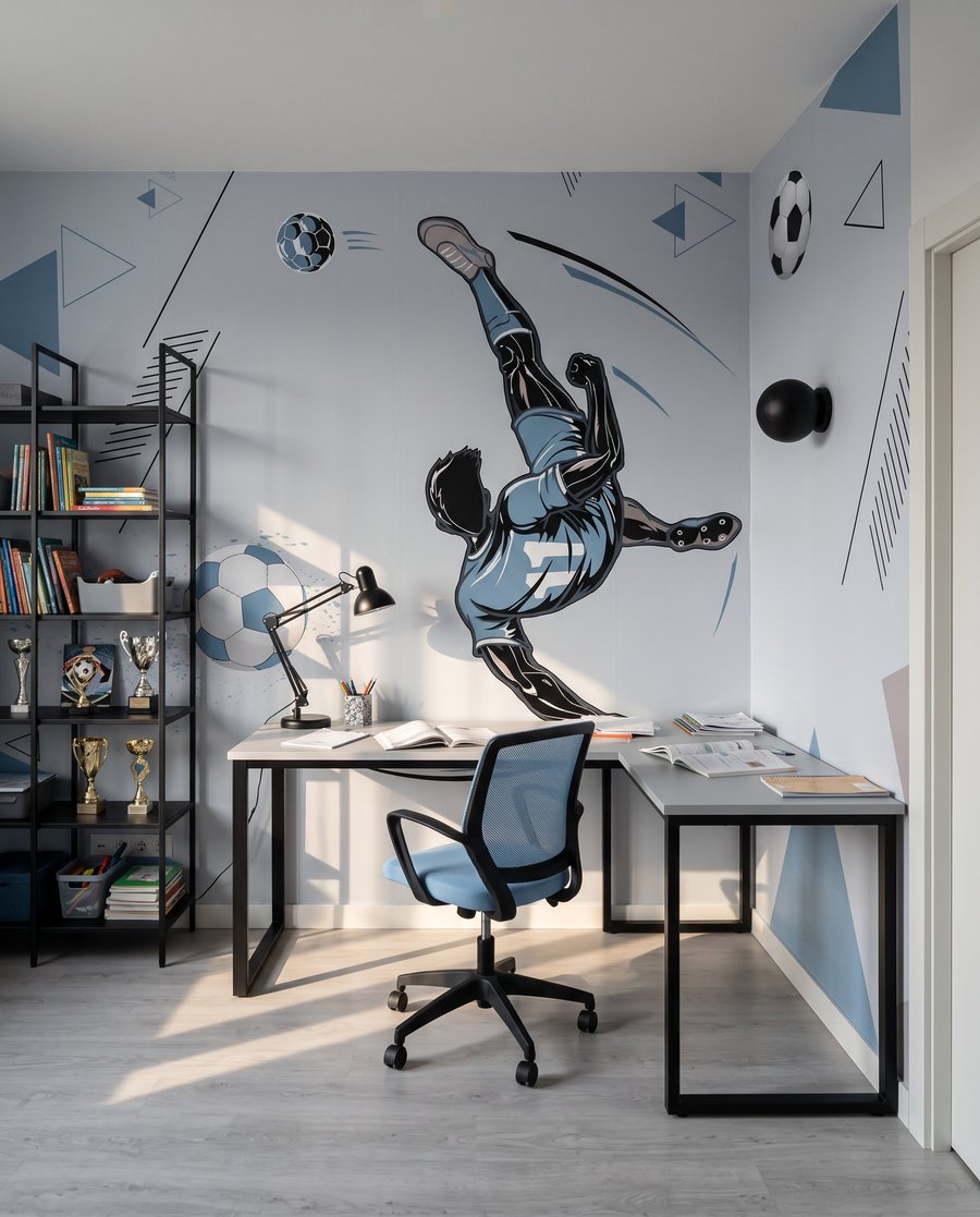 Fallrückzieher in Blau in einem Interieur
