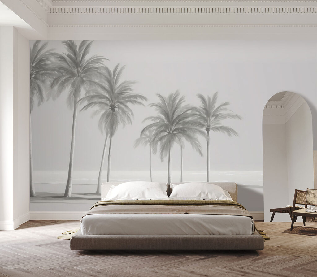 Palmen vor hellem Meer — Interieur 2