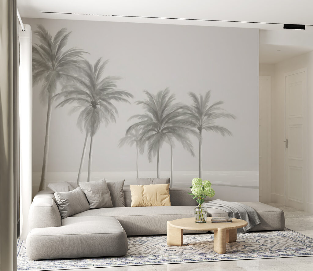 Palmen vor hellem Meer — Interieur 3