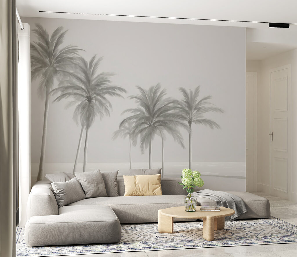 Palmen vor hellem Meer — Interieur 4