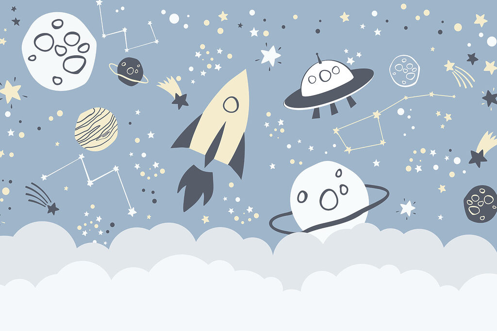 Raketen und fliegende Untertassen — ganzes Design