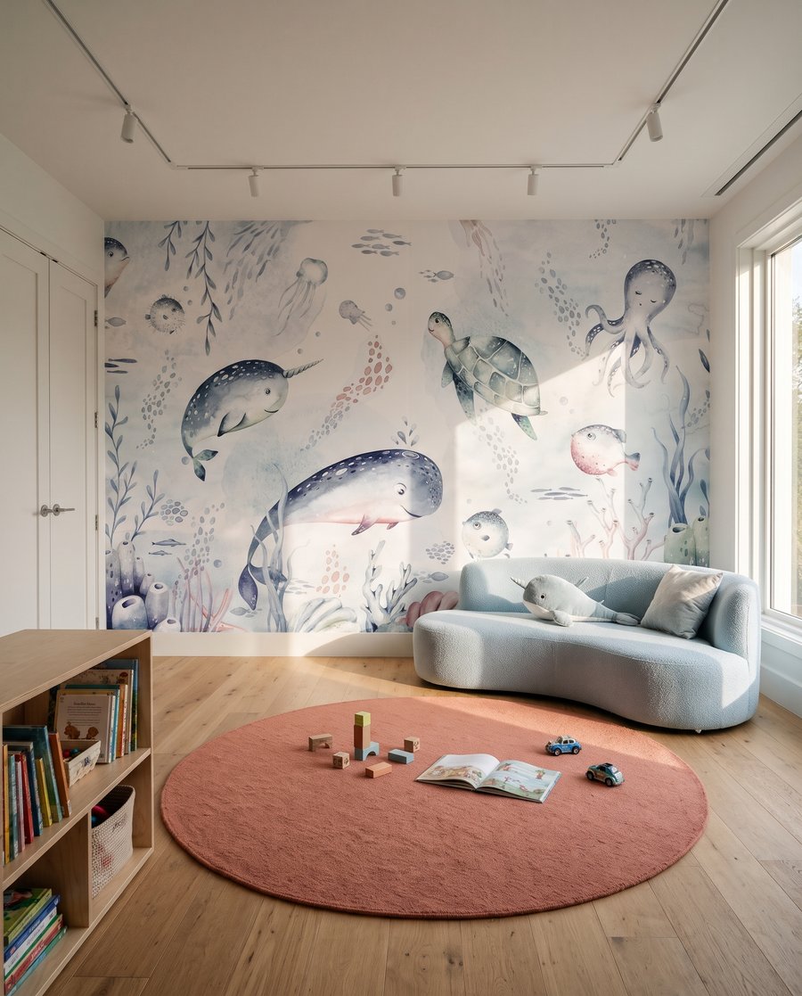Meerestiere in sanften Farben in einem Interieur
