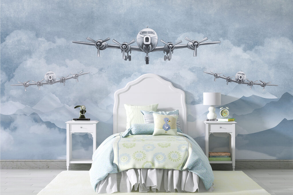Propellerflugzeuge über Bergen — Interieur 2