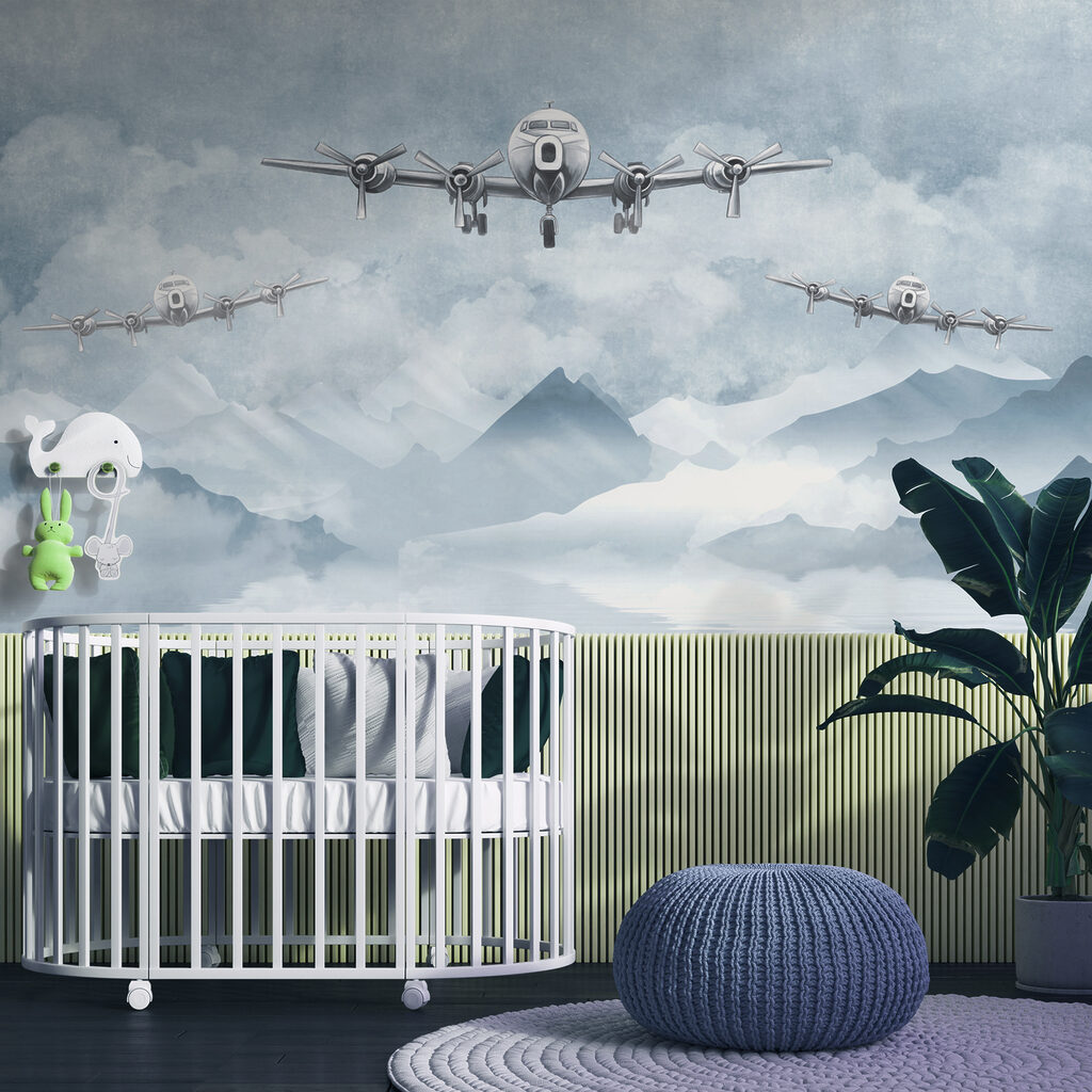 Propellerflugzeuge über Bergen — Interieur 1
