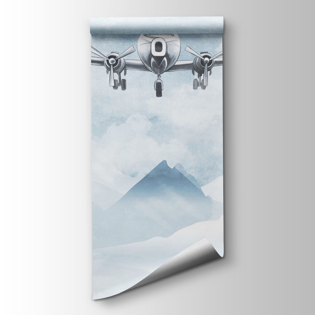 Propellerflugzeuge über Bergen — Produktansicht