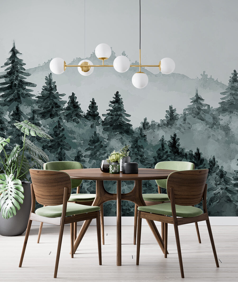 Kiefern auf nebligen Hügeln — Interieur 3