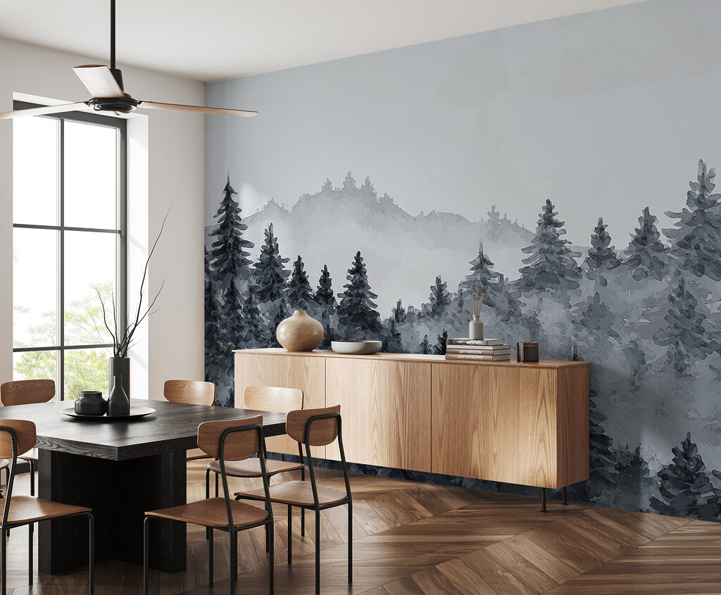 Kiefern auf nebligen Hügeln — Interieur 1