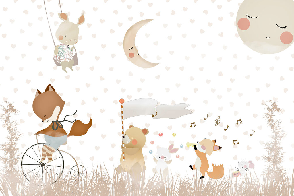 Fuchs auf dem Fahrrad — ganzes Design