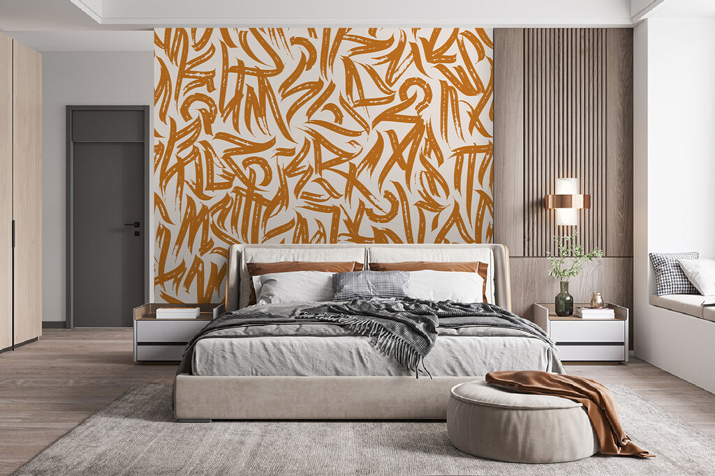 Zeichen in wilden Pinselschwüngen — Interieur 2